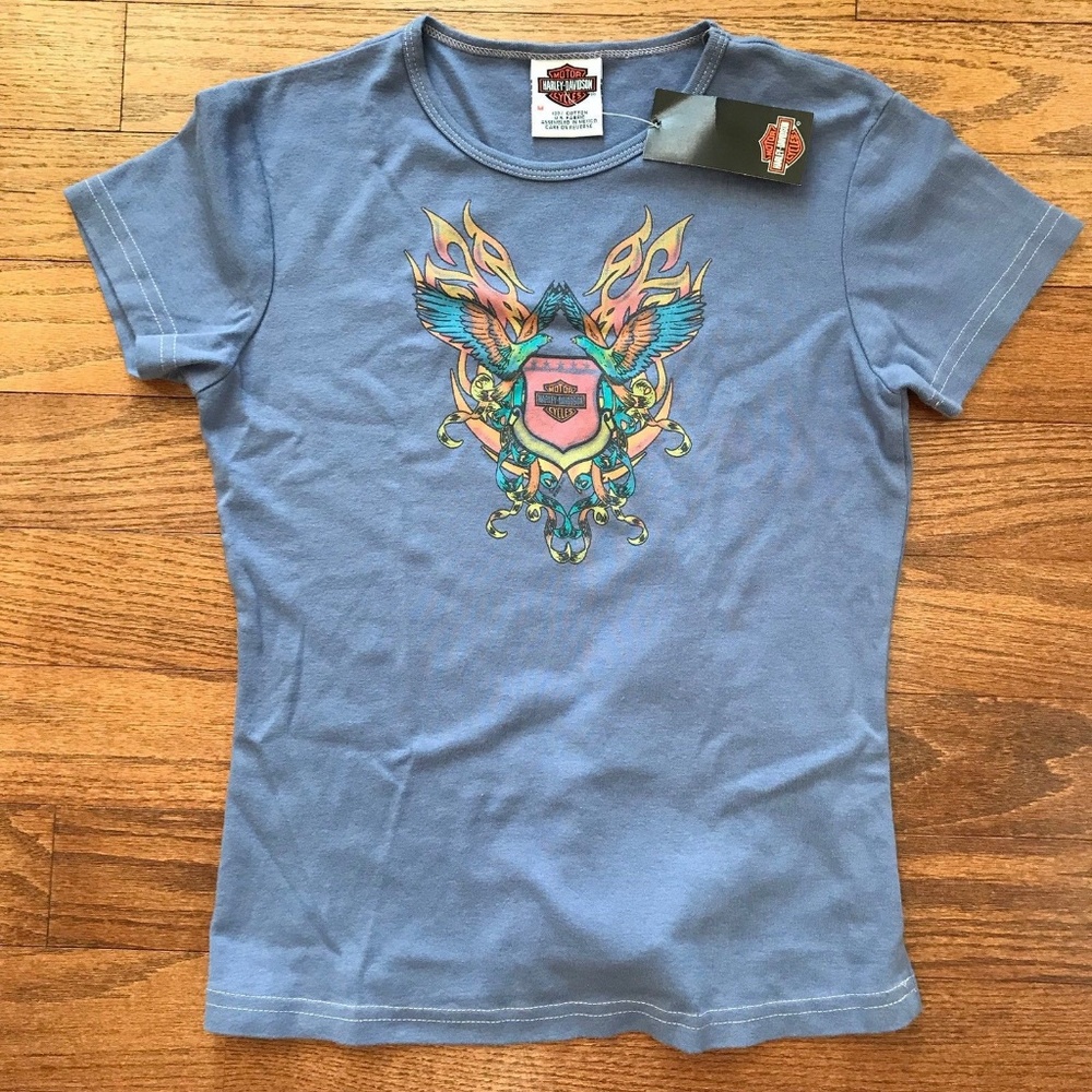 Harley Davidson Medium Light Purple Graphic Shirt